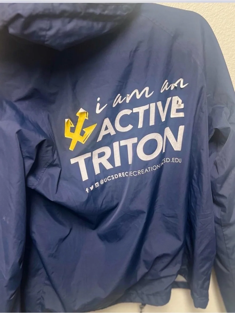 Sport-Tek Navy Windbreaker with UC San Diego Recreation Logo